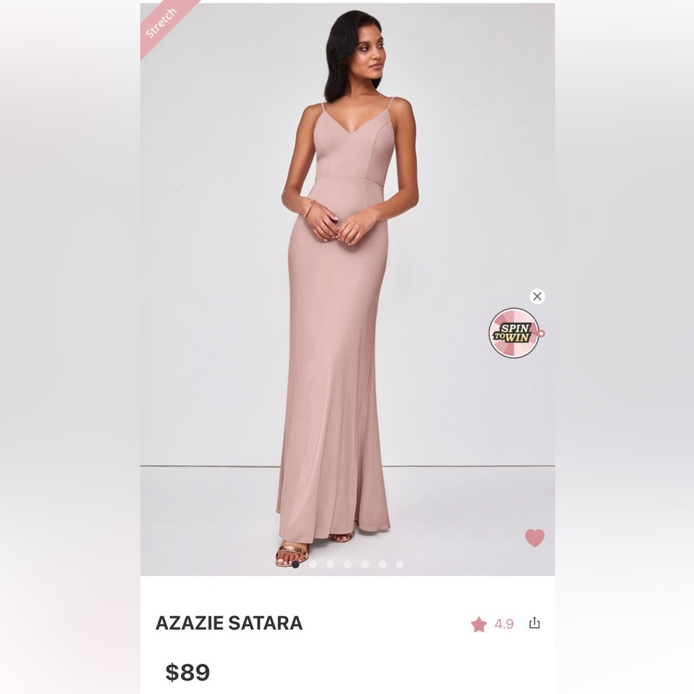 Azazie Satara Dusty Rose Bridesmaid Dress - Size A6